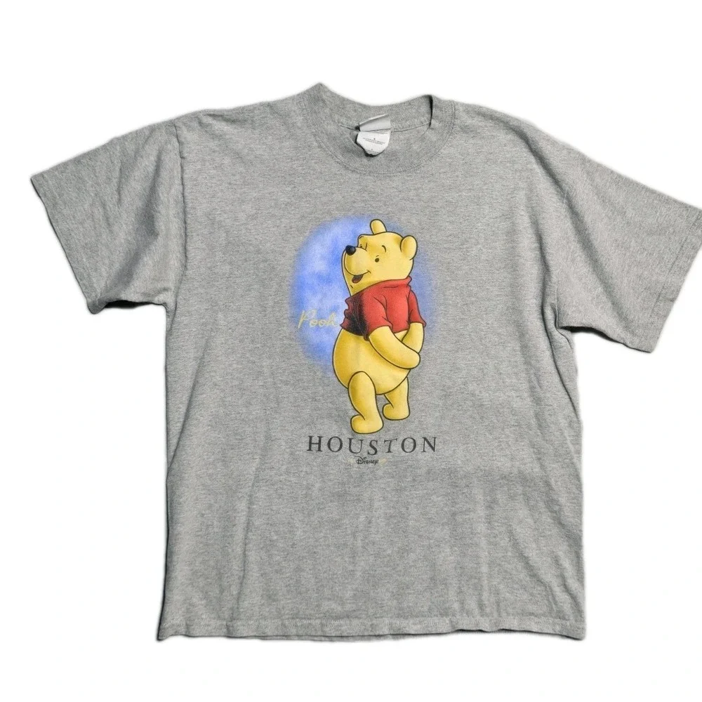 Winnie The Pooh Disney Store Houston T-Shirt size large Gray